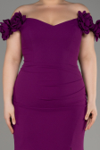 Robe De Graduation Grande Taille Longue Violet ABU3946