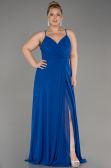 Robe De Soirée Grande Taille Longue Bleu Saxe ABU1324