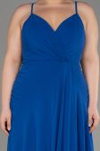 Robe De Soirée Grande Taille Longue Bleu Saxe ABU1324