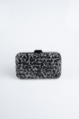 Sac De Soirée Luxe Pierreux Noir-Argent SHT827