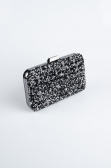 Sac De Soirée Luxe Pierreux Noir-Argent SHT827