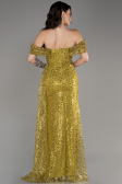 Robe De Soirée Squameuse Longue Pistache vert ABU3577