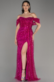 Robe De Soirée Squameuse Longue Fushia ABU3577