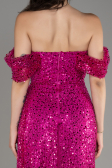 Robe De Soirée Squameuse Longue Fushia ABU3577