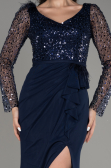 Robe de Soirée Longue Bleu Marine ABU3283