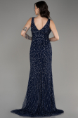 Robe Queue de Poisson Longue Pierreux Bleu Marine ABU4007