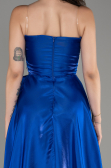 Robe de Soirée Longue Bleu Saxe ABU4015