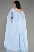 Robe de Soirée Longue Mousseline Bleu clair ABU4001