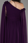 Robe de Soirée Grande Taille Longue Mousseline Violet Foncé ABU4002