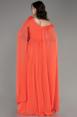 Robe de Soirée Longue Mousseline Orange ABU4001