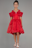 Robe de Soirée Enfants Devant Court Dos Long Rouge ABO107