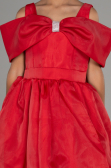 Robe de Soirée Enfants Devant Court Dos Long Rouge ABO107