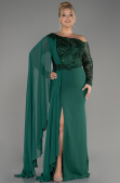 Robe De Soirée Grande Taille Dantelle Longue Émeraude ABU3512