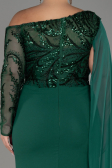 Robe De Soirée Grande Taille Dantelle Longue Émeraude ABU3512