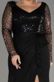 Robe de Soirée Grande Taille Longue Noir ABU3284