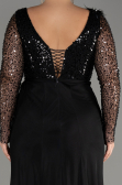 Robe de Soirée Grande Taille Longue Noir ABU3284