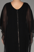 Robe De Invitation Grande Taille Mousseline Noir ABT112