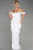 Robe De Fiançailles Grande Taille Longue Blanc ABU3919