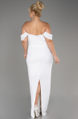 Robe De Fiançailles Grande Taille Longue Blanc ABU3919
