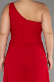 Robe De Invitation Grande Taille Mousseline Rouge ABT119