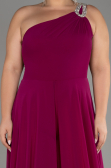 Robe De Invitation Grande Taille Mousseline Prune ABT119