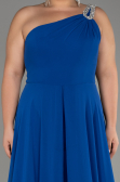 Robe De Invitation Grande Taille Mousseline Bleu Saxe ABT119
