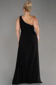 Robe De Invitation Grande Taille Mousseline Noir ABT119