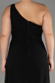 Robe De Invitation Grande Taille Mousseline Noir ABT119