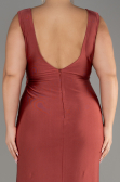 Robe Grande Taille Longue Marron clair ABU3737