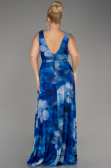 Robe De Soirée Grande Taille Longue Bleu Saxe ABU4050