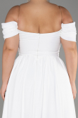 Robe De Soirée Grande Taille Mousseline Longue Blanc ABU3738
