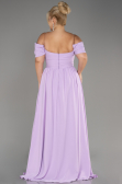 Robe De Soirée Grande Taille Mousseline Longue Lilas ABU3738