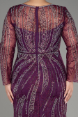 Robe de Soirée Grande Taille Longue Lacé Prune ABU4052