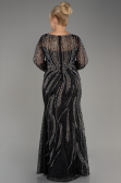 Robe de Soirée Grande Taille Longue Lacé Noir ABU4052