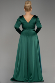 Robe De Fiançailles Grande Taille Satin Longue Émeraude ABU3941