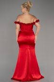 Robe De Soirée Grande Taille Longue Satin Rouge ABU4046