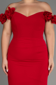 Robe De Graduation Grande Taille Longue Rouge ABU3946