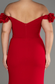 Robe De Graduation Grande Taille Longue Rouge ABU3946