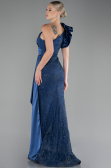 Robe de Soirée Longue Bleu Marine ABU4059
