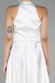 Tenue de Soirée Courte Satin Blanc ABK2112
