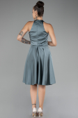 Tenue de Soirée Courte Satin Turquoise ABK2112