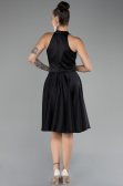 Tenue de Soirée Courte Satin Noir ABK2112