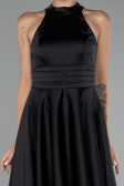 Tenue de Soirée Courte Satin Noir ABK2112