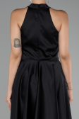 Tenue de Soirée Courte Satin Noir ABK2112
