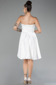 Robe de Cérémonie Courte Satin Blanc ABK2111
