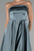 Robe de Cérémonie Courte Satin Turquoise ABK2111