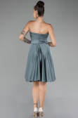 Robe de Cérémonie Courte Satin Turquoise ABK2111