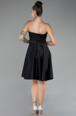 Robe de Cérémonie Courte Satin Noir ABK2111