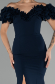Robe de Soirée Longue Bleu Marine ABU4080