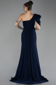 Robe Queue de Poisson Longue Mousseline Bleu Marine ABU4091